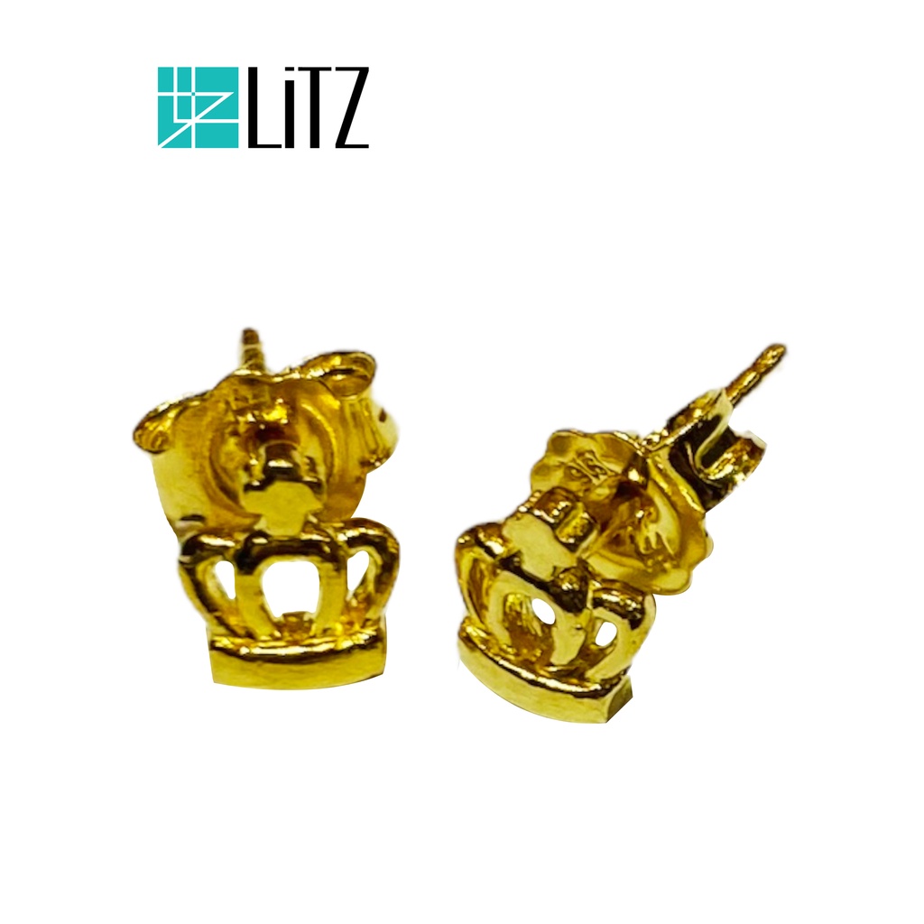 Gold Crown Round CZ Bling Bling Earrings – HipHopBling